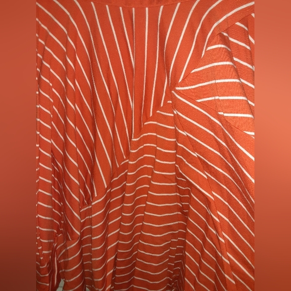 Maurices Bright Orange Striped Strapless Bandeau Swing Sundress - Picture 9 of 10